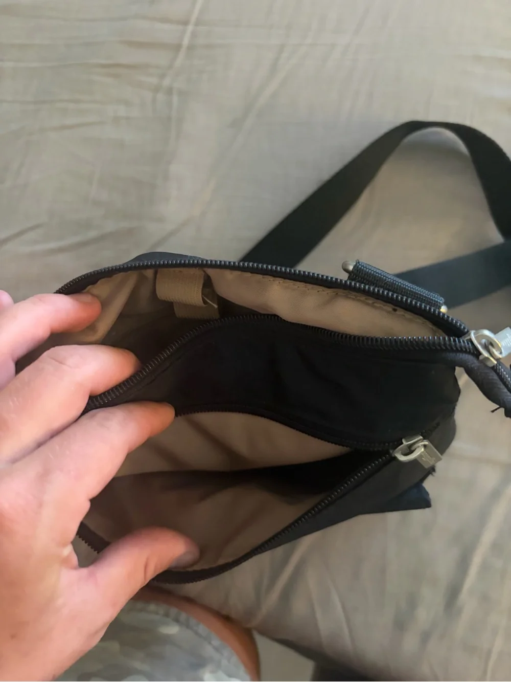 Everyday Black Crossbody Bag with Front Pocket